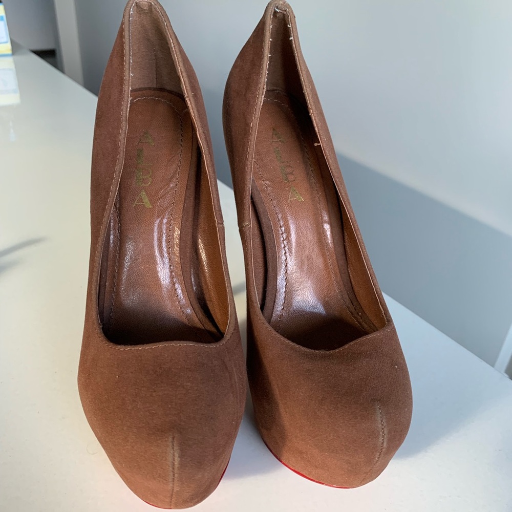 Alba camel suede platforms